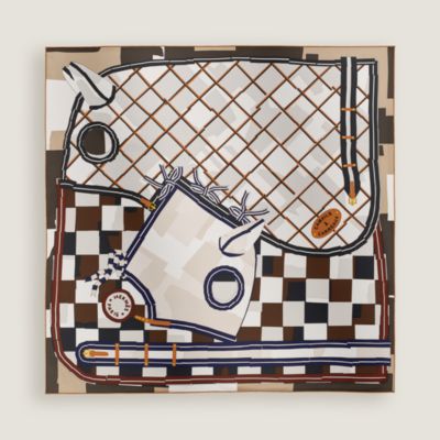 カ*ネ様 値下げ！HERMES ATTELAGE EN ARBALETTE シル Attelage en Arbalete forever scarf 90 - Brown | Hermès USA